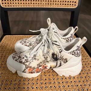 Dior Women's Floral Print Sneakers - White